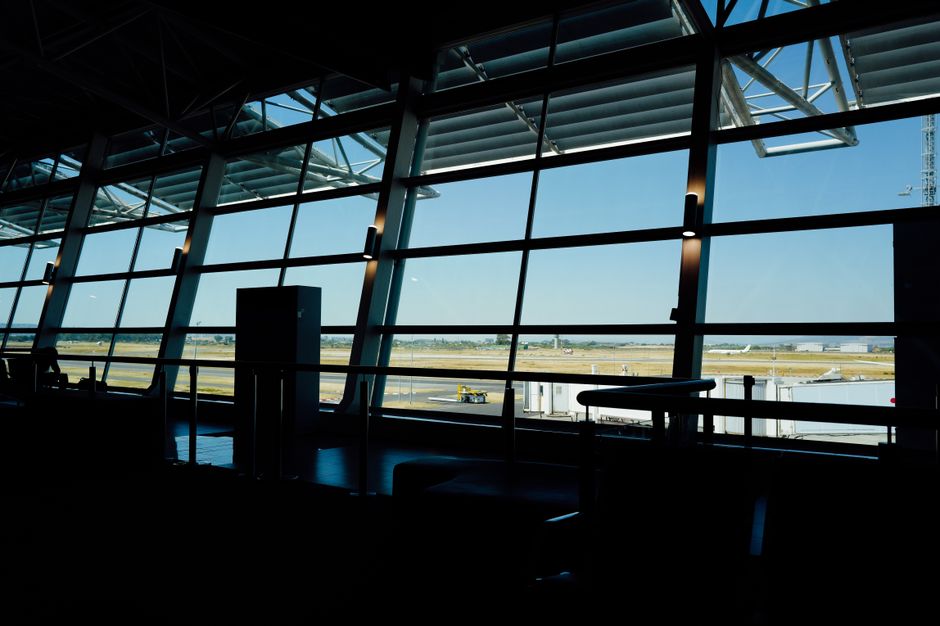 private car waiting outside airport terminal