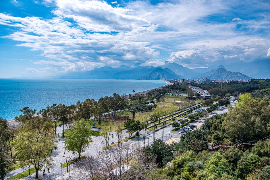 aerial view of Lara coastline resorts