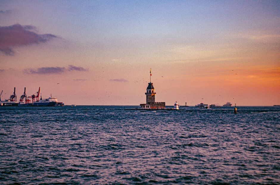 sunset over Side harbor